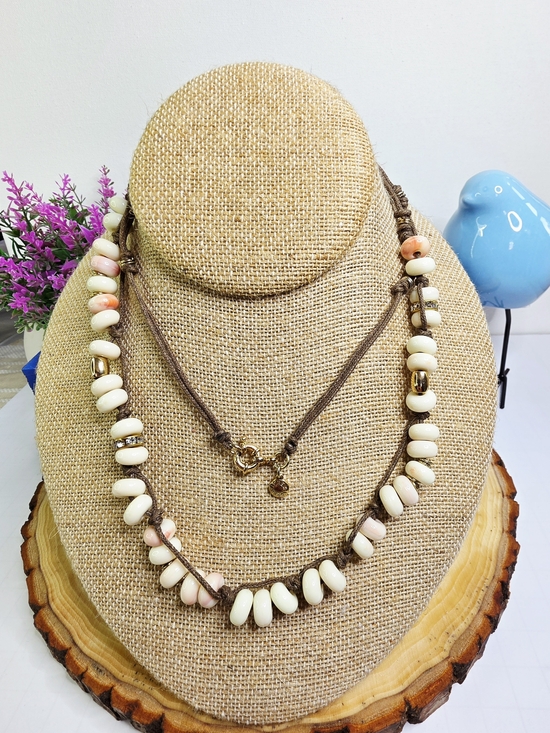 J. Crew Jewelry - J. Crew Shell Bead Brown Cord Necklace